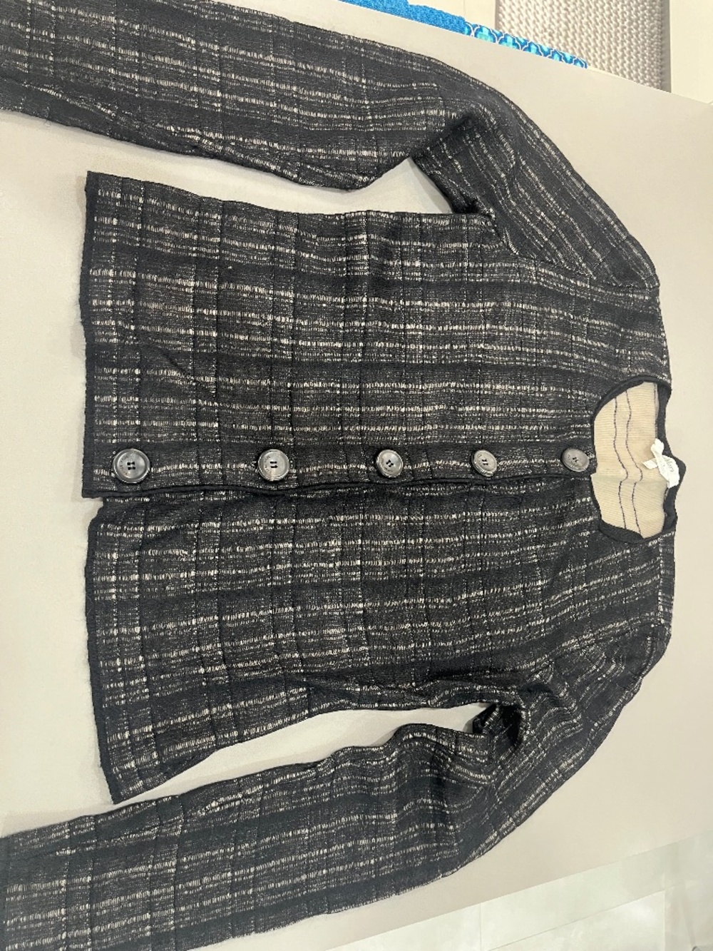 Max Mara Wool/Cashmere Black and Tan Sweater. Medium.